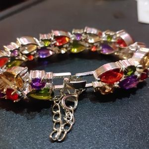 Stunning Multi Color Natural Gemstone Bracelet B